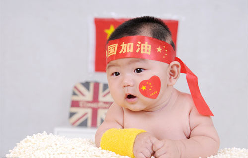 bebe chinois drapeau de chine
